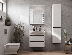 Акватон Мебель для ванной Нортон 65 белая/дуб эндгрейн – фотография-3